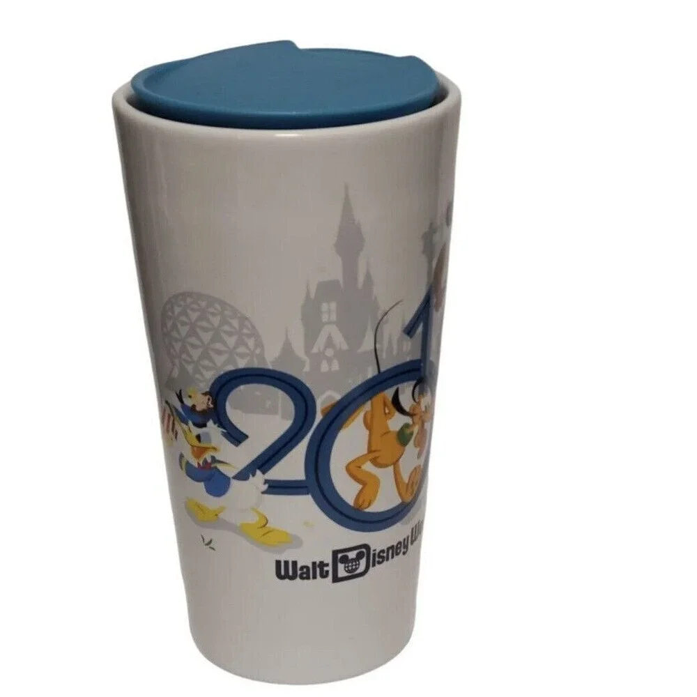 New Walt Disney World 2019 Mickey Mouse Travel Tumbler with Lid Ceramic Mug